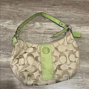Coach Signature C Jacquard Hobo Shoulder bag - Lime green